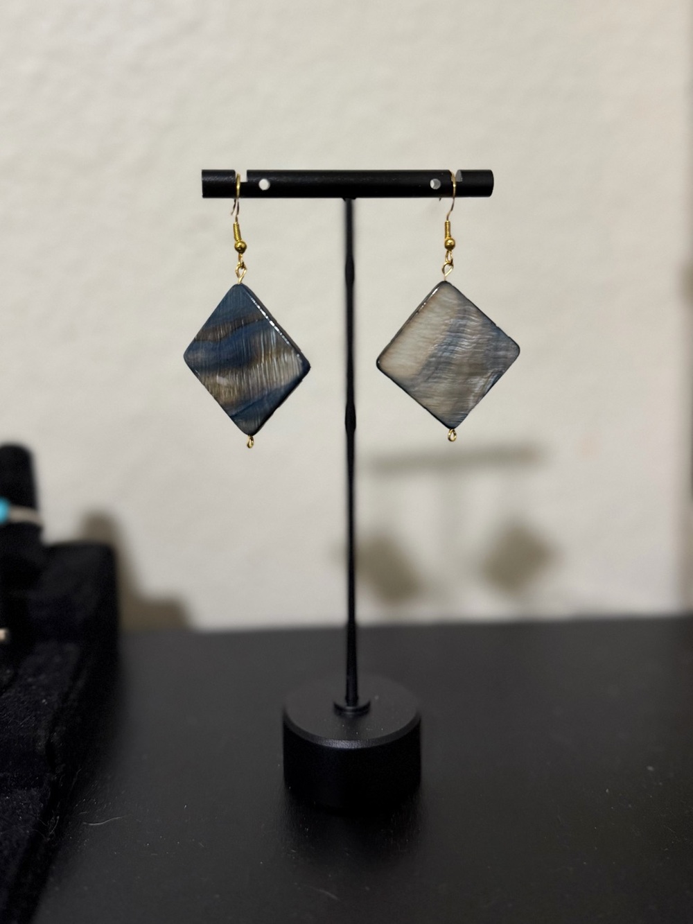 Handmade Mother of Pearl Diamond Shaped Drop Earrings - Women's Jewelry